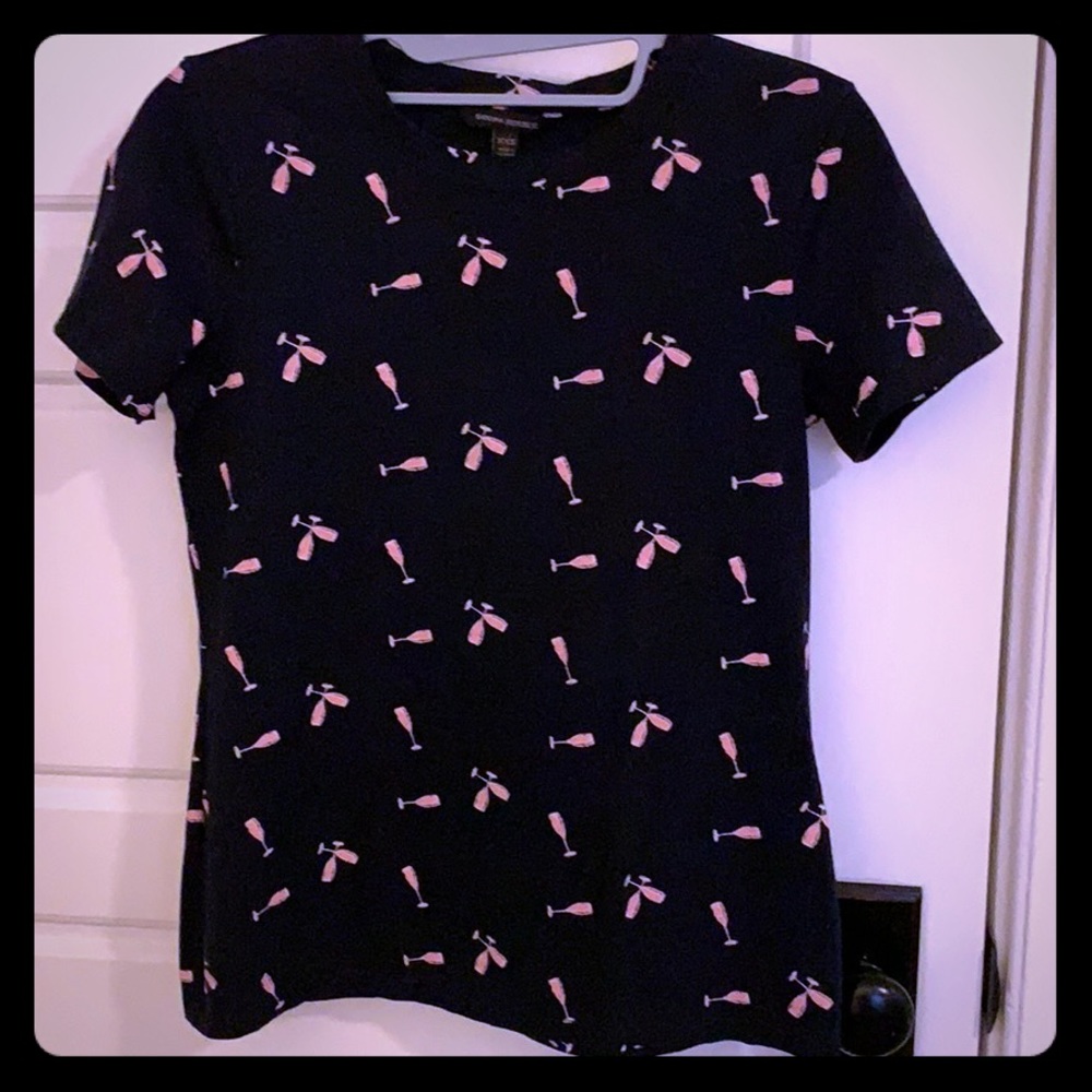 Banana Republic Navy TShirt with Champ Flutes XXS
